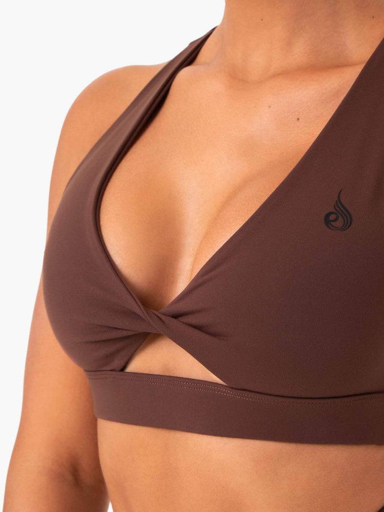 Women's Ryderwear Women Sports Bra Adapt Twist Sports Bra Chocolate | NZ2348RW