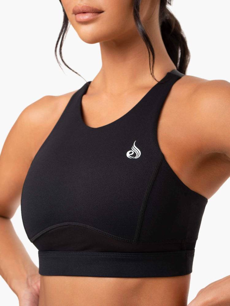 Women's Ryderwear Women Sports Bra Amazon Mesh Sports Bra Black | NZ2491JJ