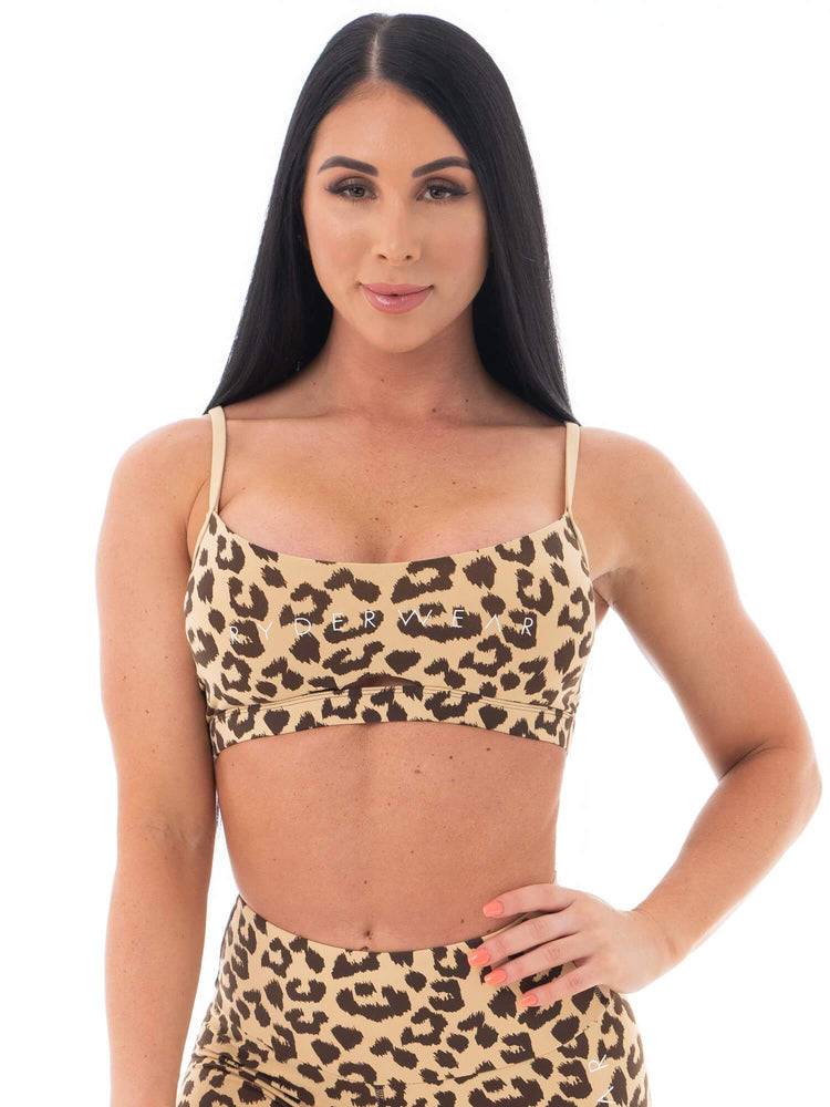 Women\'s Ryderwear Women Sports Bra Animal Sports Bra Tan Leopard | NZ2507QZ