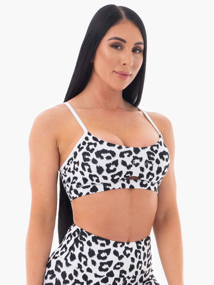 Women's Ryderwear Women Sports Bra Animal Sports Bra Snow Leopard | NZ2551OR