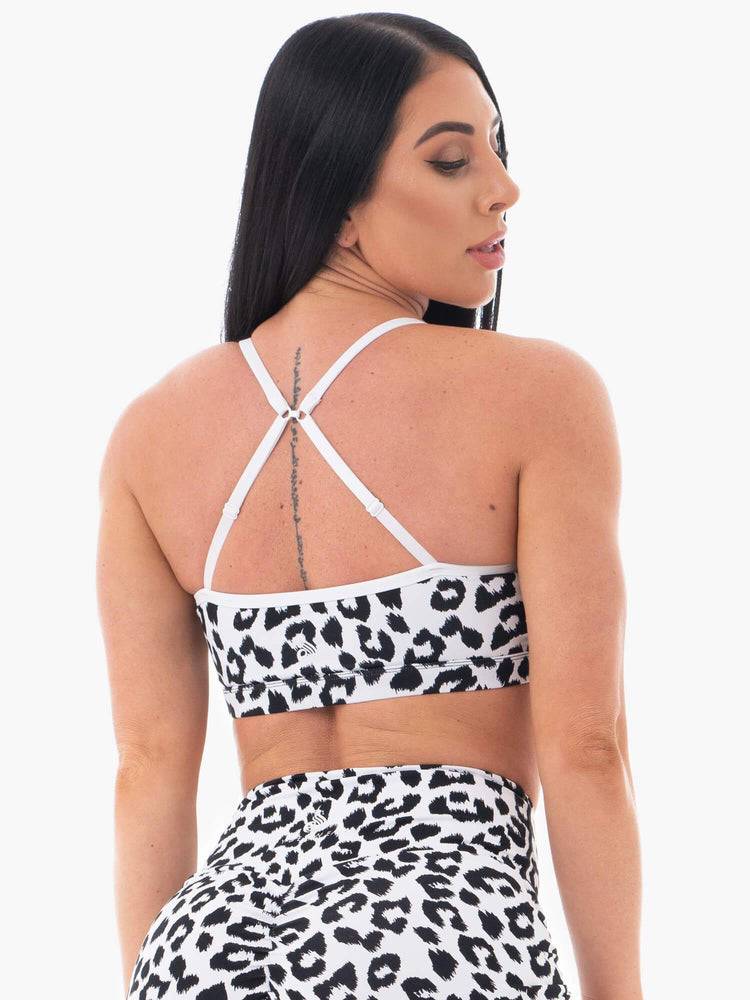 Women's Ryderwear Women Sports Bra Animal Sports Bra Snow Leopard | NZ2551OR