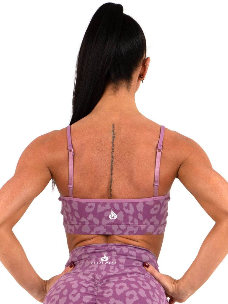 Women's Ryderwear Women Sports Bra Animal Sports Bra Leopard Purple | NZ2560MA