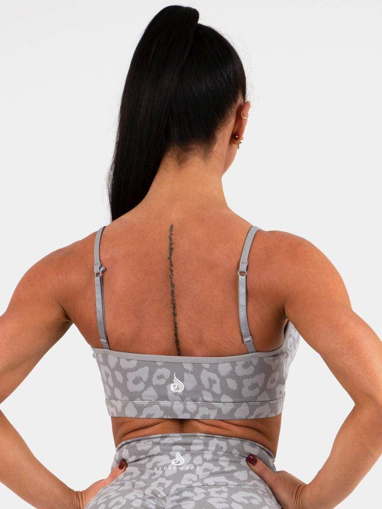 Women's Ryderwear Women Sports Bra Animal Sports Bra Leopard Grey | NZ2561NB