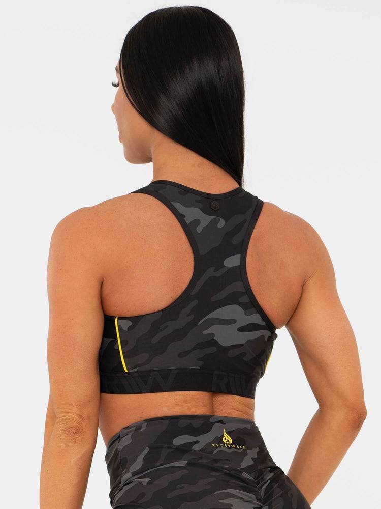 Women's Ryderwear Women Sports Bra BFCAMO Zip Up Sports Bra Camo | NZ2499OR