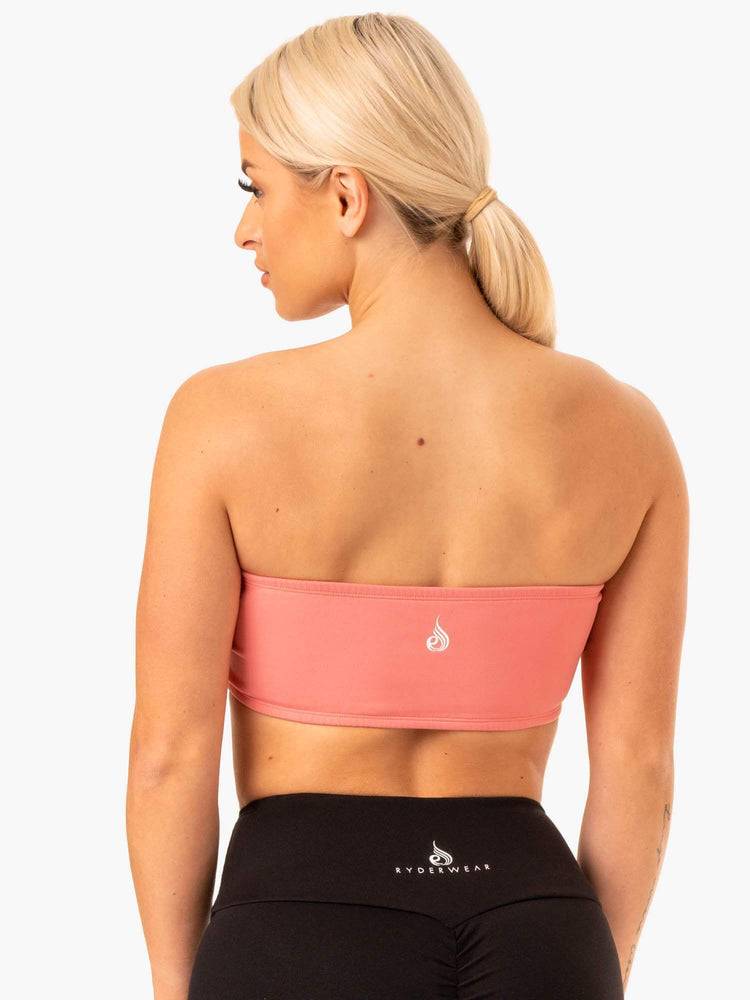 Women's Ryderwear Women Sports Bra Bandeau Sports Bra Pink | NZ2351QZ