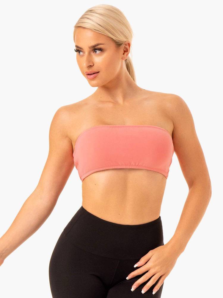 Women\'s Ryderwear Women Sports Bra Bandeau Sports Bra Pink | NZ2351QZ