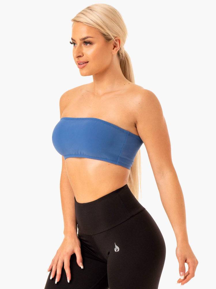 Women's Ryderwear Women Sports Bra Bandeau Sports Bra Blue | NZ2363GL