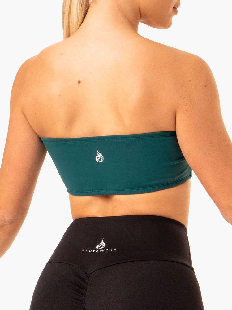 Women's Ryderwear Women Sports Bra Bandeau Sports Bra Teal | NZ2424YU