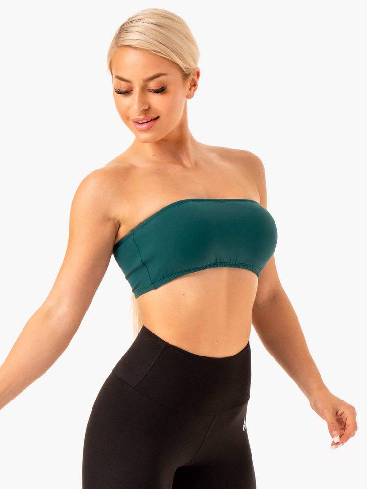 Women's Ryderwear Women Sports Bra Bandeau Sports Bra Teal | NZ2424YU