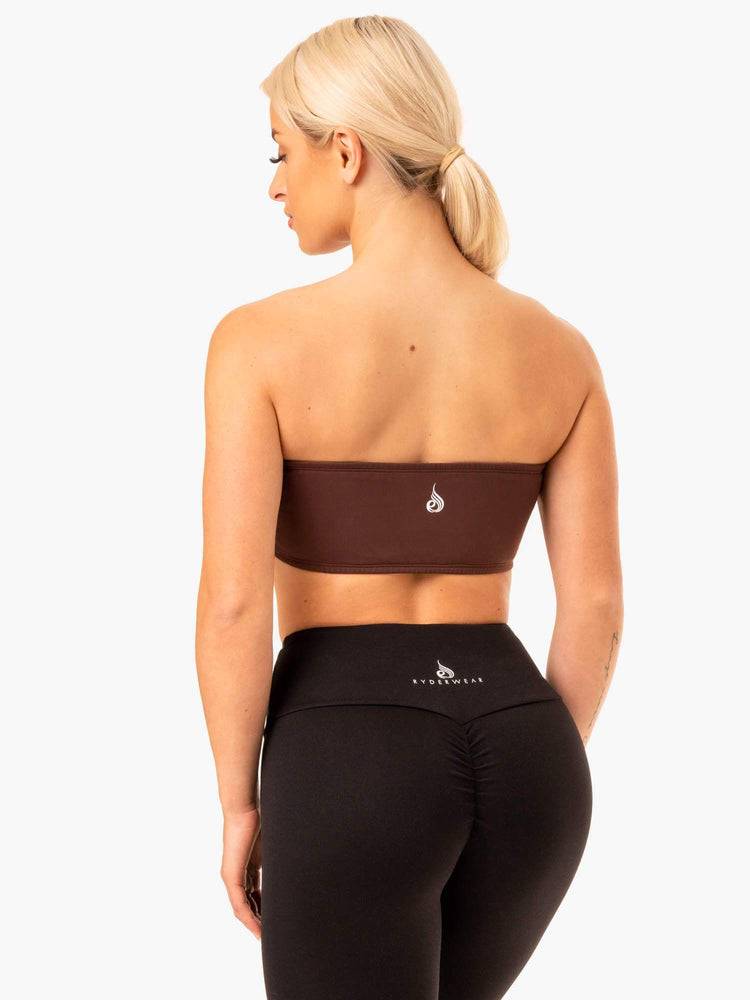 Women's Ryderwear Women Sports Bra Bandeau Sports Bra Chocolate | NZ2435XF