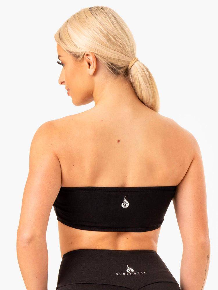 Women's Ryderwear Women Sports Bra Bandeau Sports Bra Black | NZ2484BC