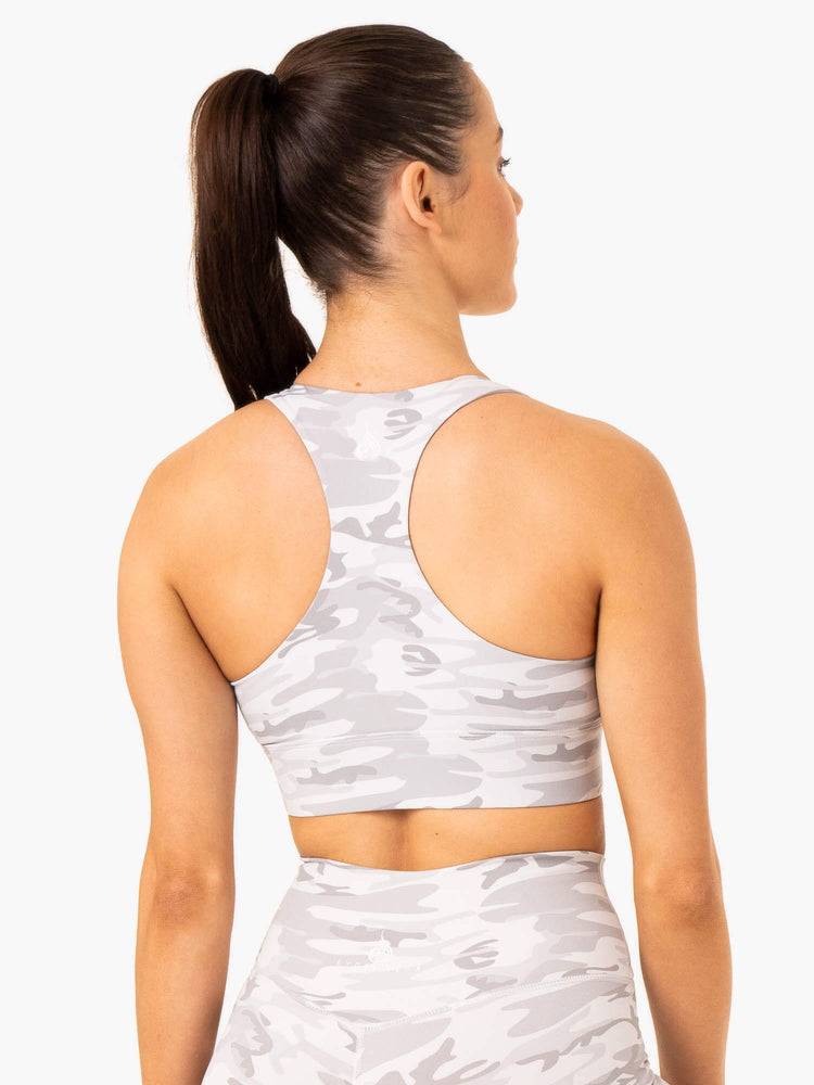 Women's Ryderwear Women Sports Bra Base Racer Back Sports Bra Grey Camo | NZ2319UT