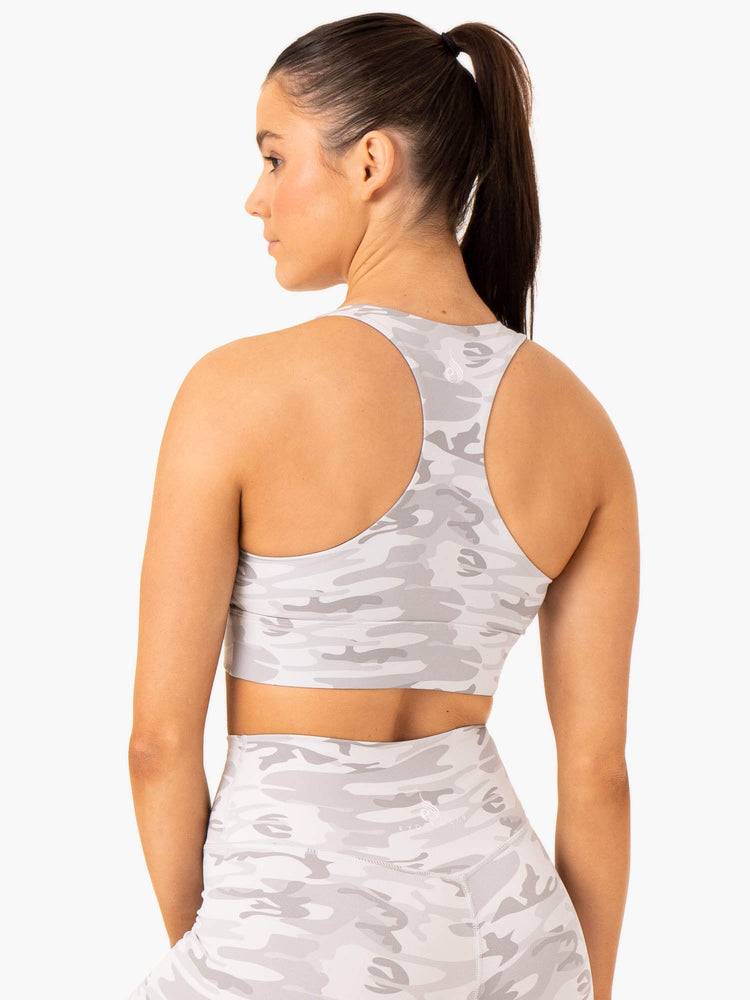 Women's Ryderwear Women Sports Bra Base Racer Back Sports Bra Grey Camo | NZ2319UT