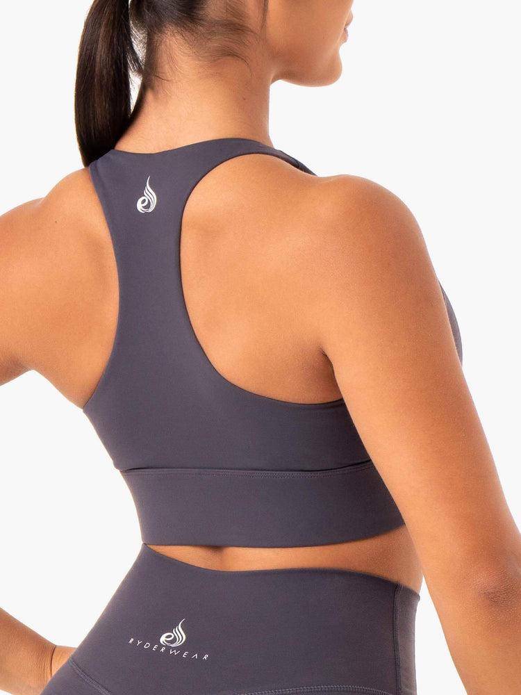 Women's Ryderwear Women Sports Bra Base Racer Back Sports Bra Charcoal | NZ2483NB