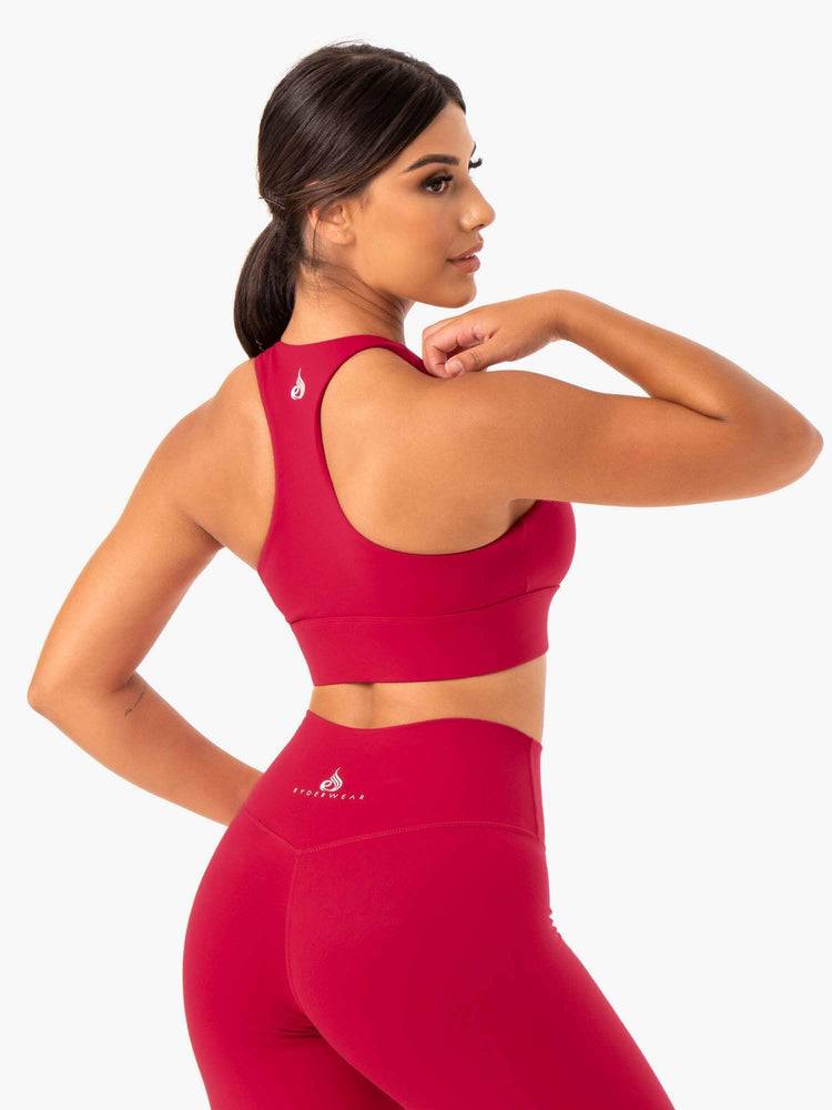 Women's Ryderwear Women Sports Bra Base Racer Back Sports Bra Cherry Red | NZ2485VD