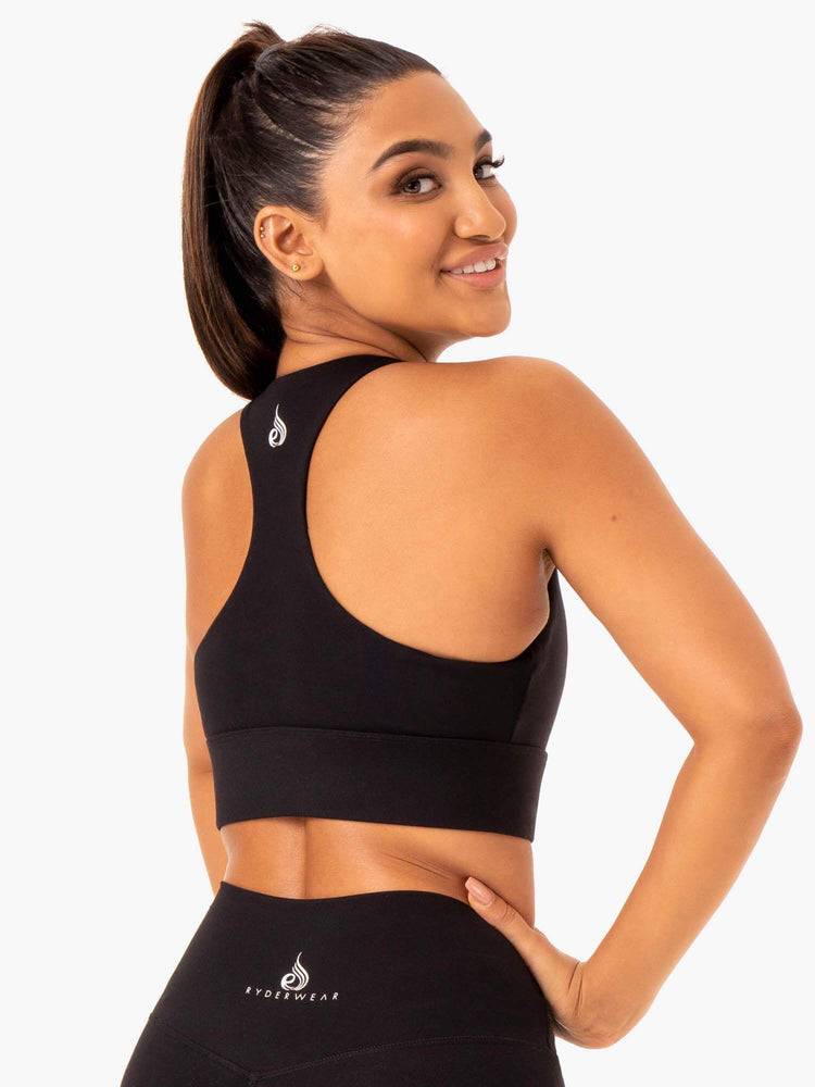 Women's Ryderwear Women Sports Bra Base Racer Back Sports Bra Black | NZ2545GL