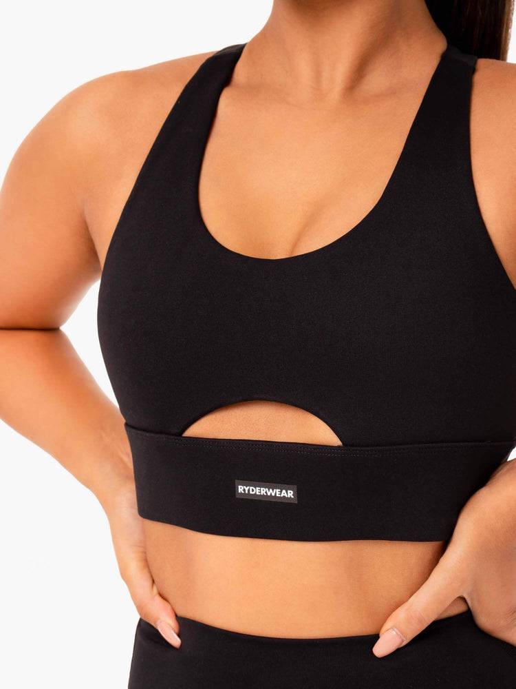 Women's Ryderwear Women Sports Bra Base Racer Back Sports Bra Black | NZ2545GL