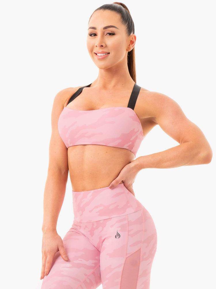 Women's Ryderwear Women Sports Bra Camo Sports Bra Pink Camo | NZ2409XF