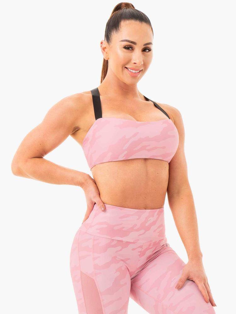 Women's Ryderwear Women Sports Bra Camo Sports Bra Pink Camo | NZ2409XF