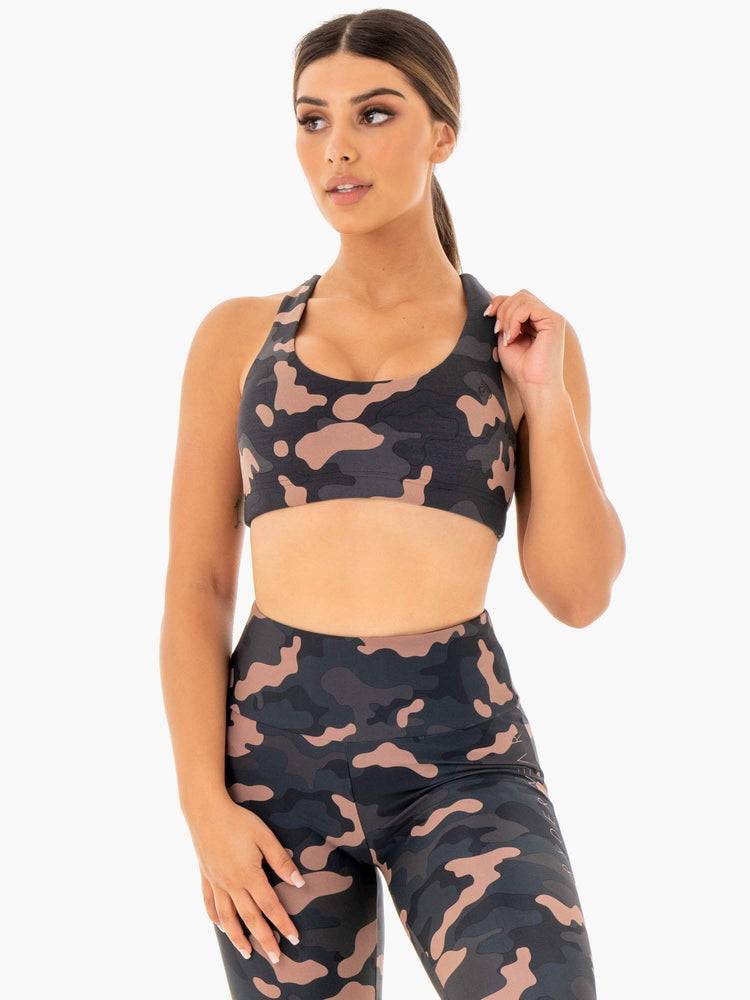 Women\'s Ryderwear Women Sports Bra Camo Sports Bra Rose Camo | NZ2547DN