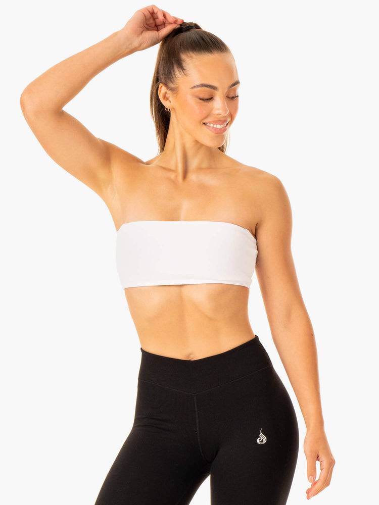 Women's Ryderwear Women Sports Bra Convertible Bandeau Sports Bra White | NZ2375EX