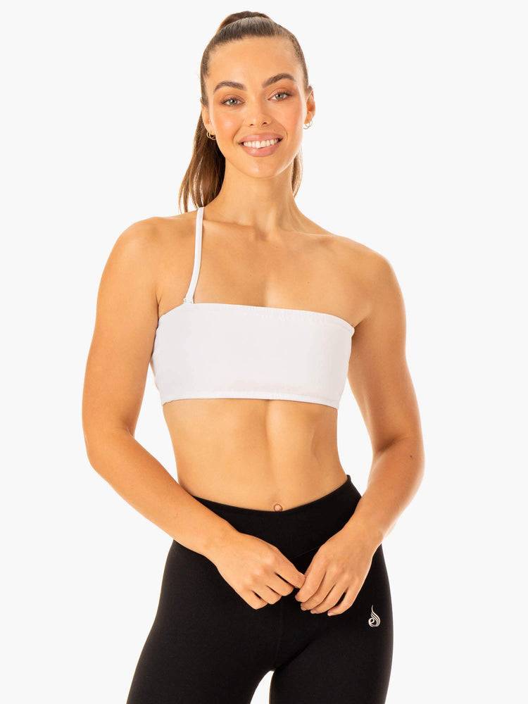 Women's Ryderwear Women Sports Bra Convertible Bandeau Sports Bra White | NZ2375EX