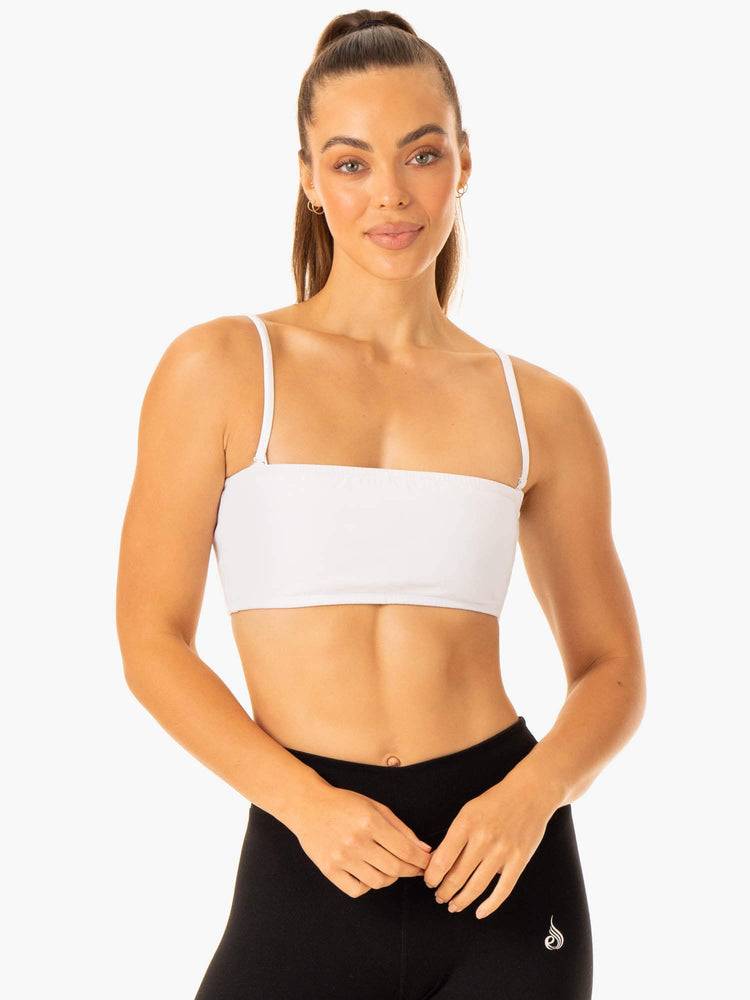 Women\'s Ryderwear Women Sports Bra Convertible Bandeau Sports Bra White | NZ2375EX