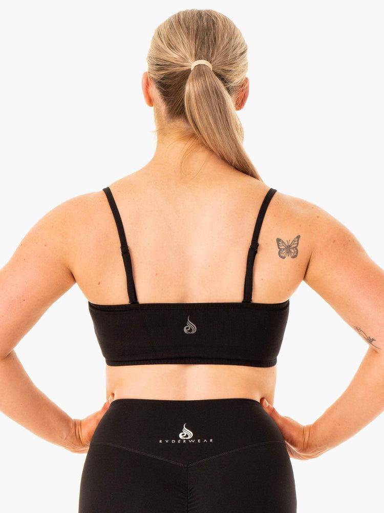 Women's Ryderwear Women Sports Bra Convertible Bandeau Sports Bra Black | NZ2411LH