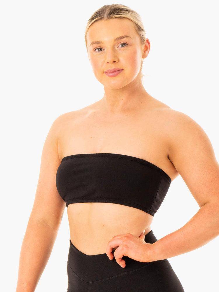 Women's Ryderwear Women Sports Bra Convertible Bandeau Sports Bra Black | NZ2411LH