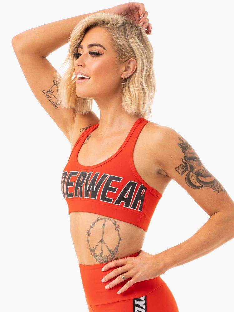 Women's Ryderwear Women Sports Bra Courtside Sports Bra Orange Red | NZ2461XF