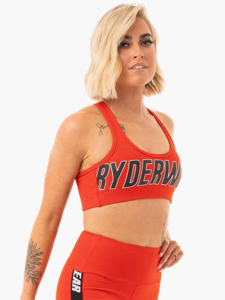 Women's Ryderwear Women Sports Bra Courtside Sports Bra Orange Red | NZ2461XF