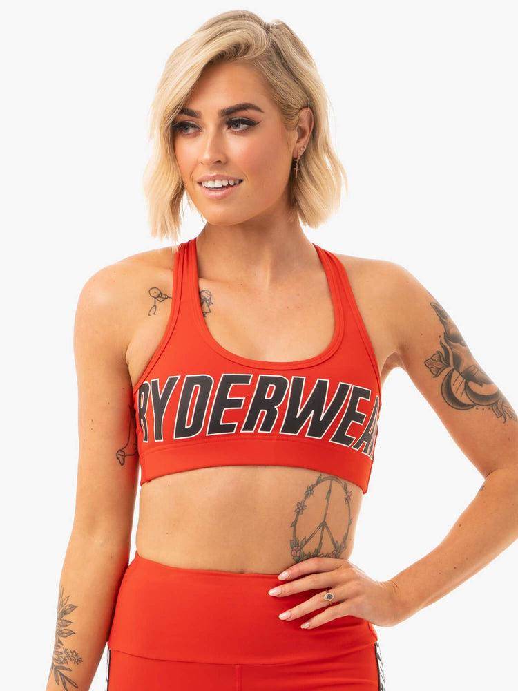 Women\'s Ryderwear Women Sports Bra Courtside Sports Bra Orange Red | NZ2461XF