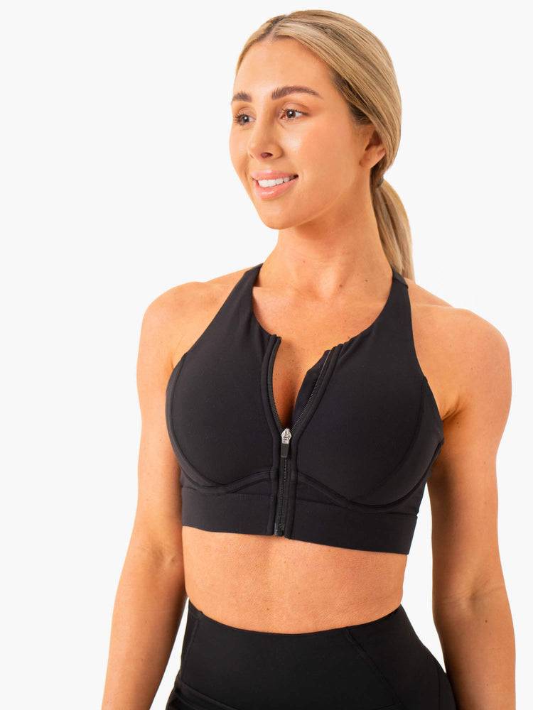 Women's Ryderwear Women Sports Bra Critical High Impact Sports Bra Black | NZ2274GL