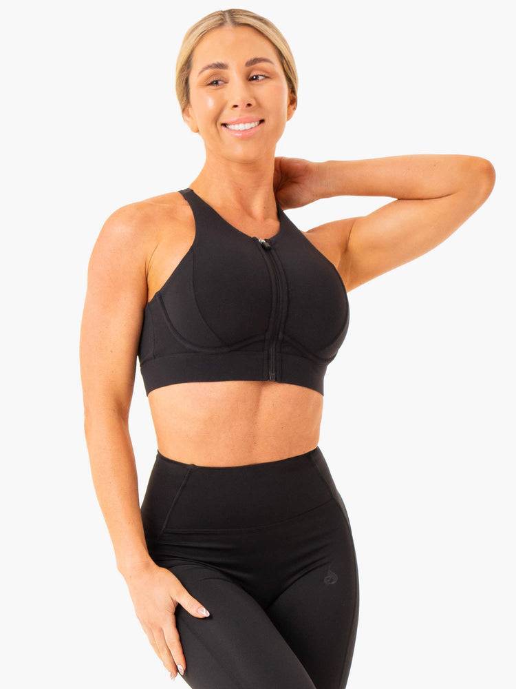 Women's Ryderwear Women Sports Bra Critical High Impact Sports Bra Black | NZ2274GL