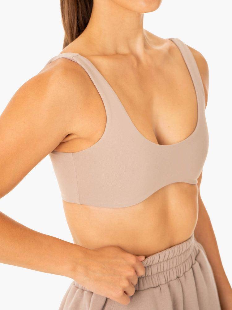 Women's Ryderwear Women Sports Bra Elevate Lounge Sports Bra Mushroom | NZ2403QZ