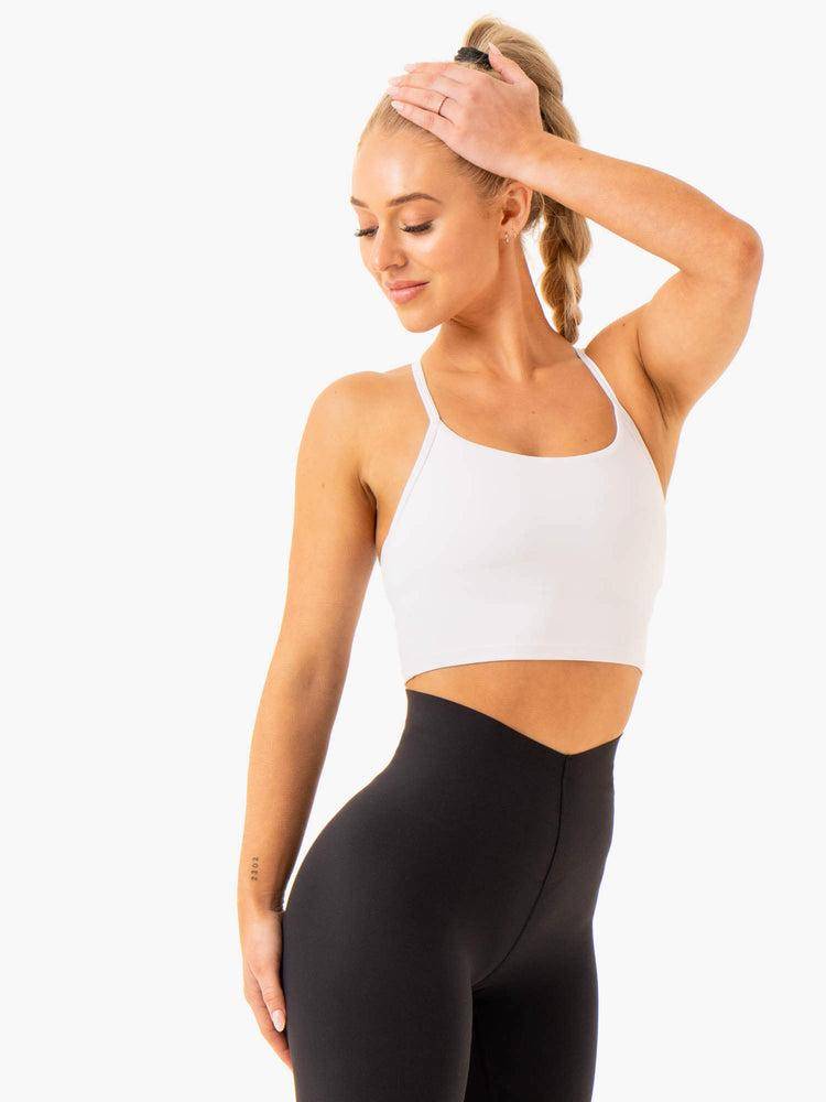 Women's Ryderwear Women Sports Bra Embody Compression Tank Sports Bra White | NZ2240UT