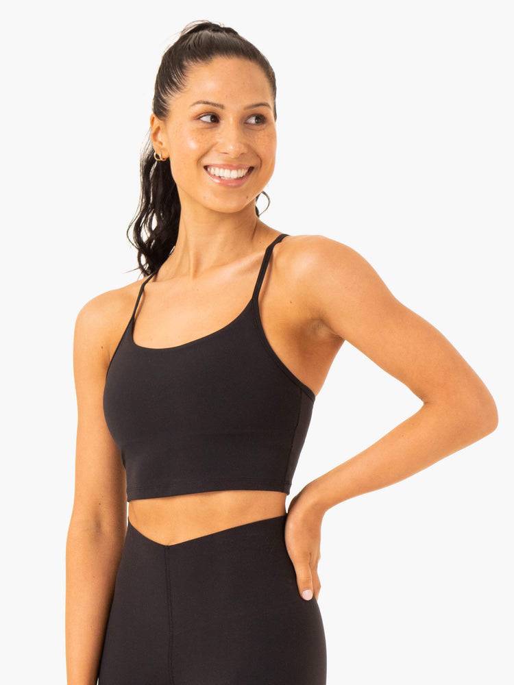 Women's Ryderwear Women Sports Bra Embody Compression Tank Sports Bra Black | NZ2244AP