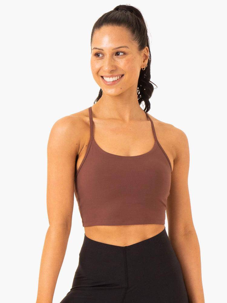 Women's Ryderwear Women Sports Bra Embody Compression Tank Sports Bra Chocolate | NZ2246DN