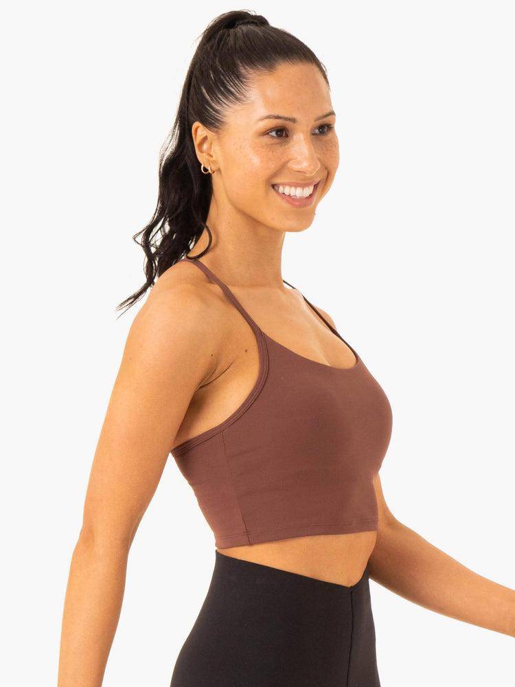 Women\'s Ryderwear Women Sports Bra Embody Compression Tank Sports Bra Chocolate | NZ2246DN