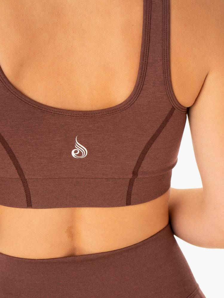 Women's Ryderwear Women Sports Bra Enhance Seamless Sports Bra Chocolate | NZ2408CE