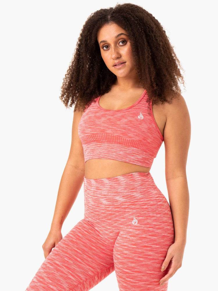 Women's Ryderwear Women Sports Bra Evolve Seamless Longline Sports Bra Coral | NZ2290TV