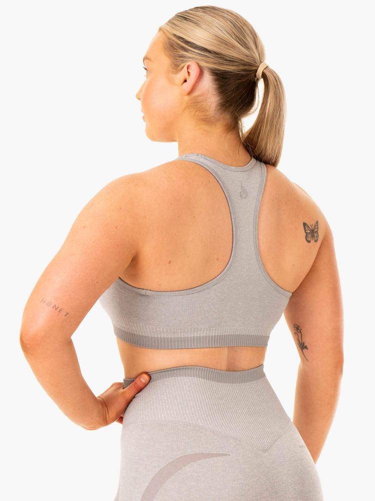 Women's Ryderwear Women Sports Bra Excel Seamless Sports Bra Grey Marl | NZ2243PQ