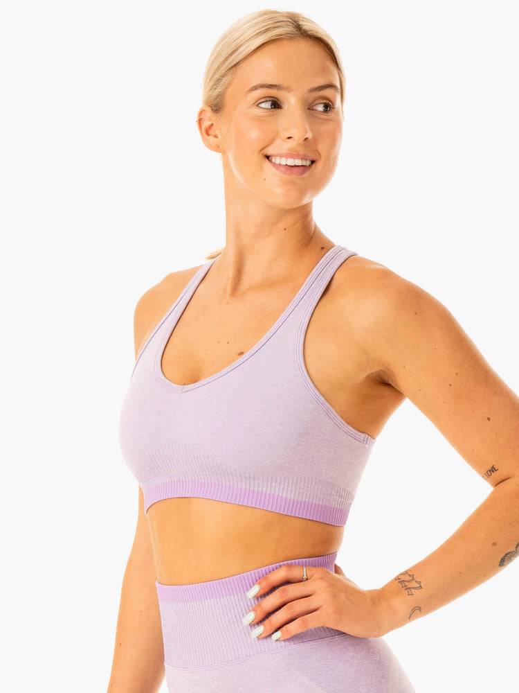 Women's Ryderwear Women Sports Bra Excel Seamless Sports Bra Lavender Marl | NZ2262EX