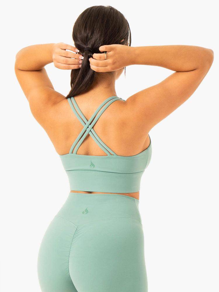 Women's Ryderwear Women Sports Bra Flow Square Neck Sports Bra Green | NZ2230VD