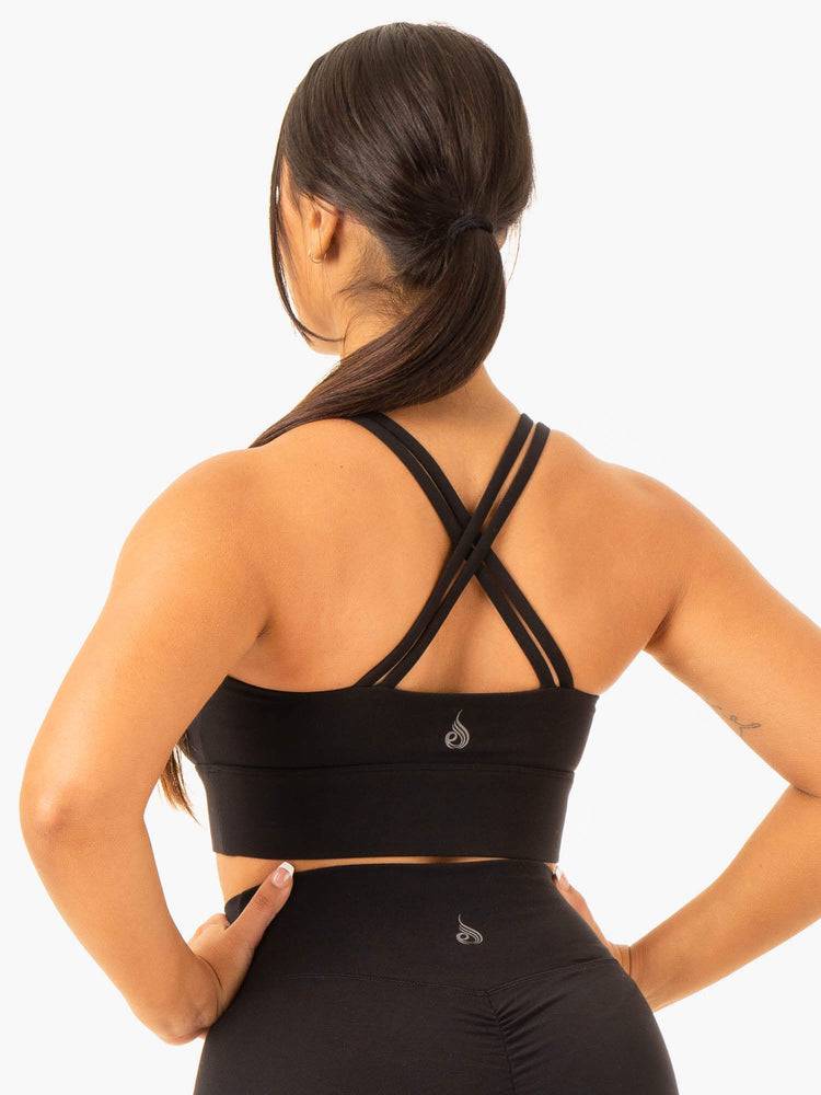 Women's Ryderwear Women Sports Bra Flow Square Neck Sports Bra Black | NZ2264TV