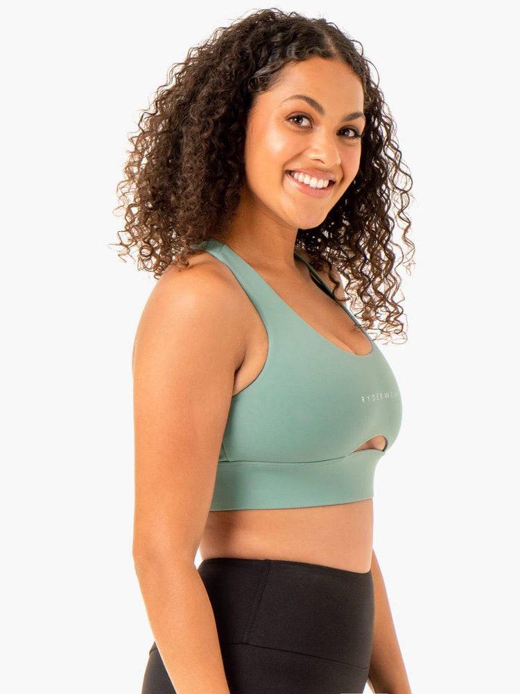 Women's Ryderwear Women Sports Bra Focus Contour Sports Bra Sage | NZ2280XF