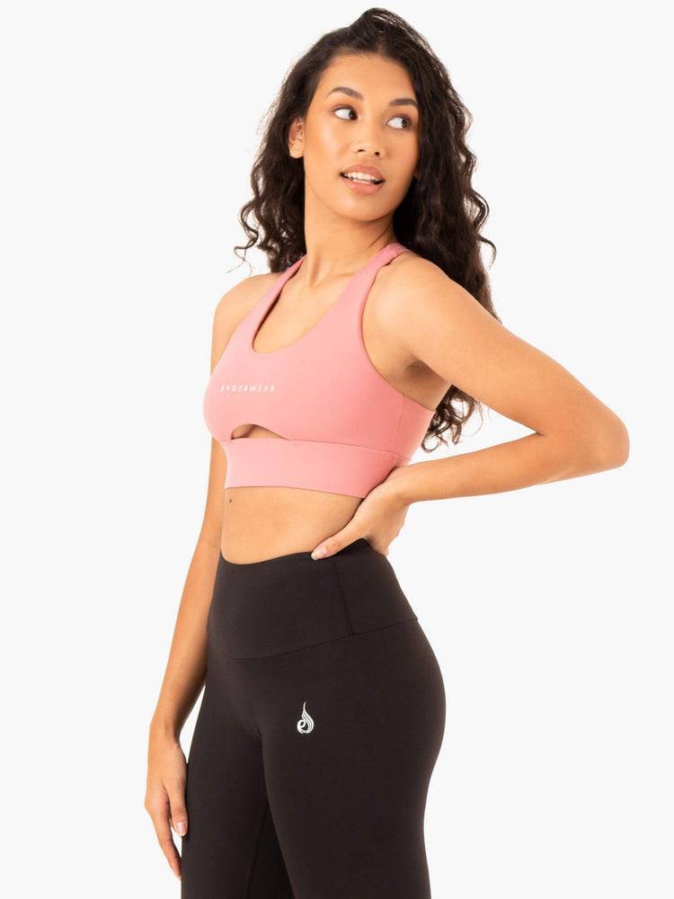 Women's Ryderwear Women Sports Bra Focus Contour Sports Bra Blush Pink | NZ2303KI