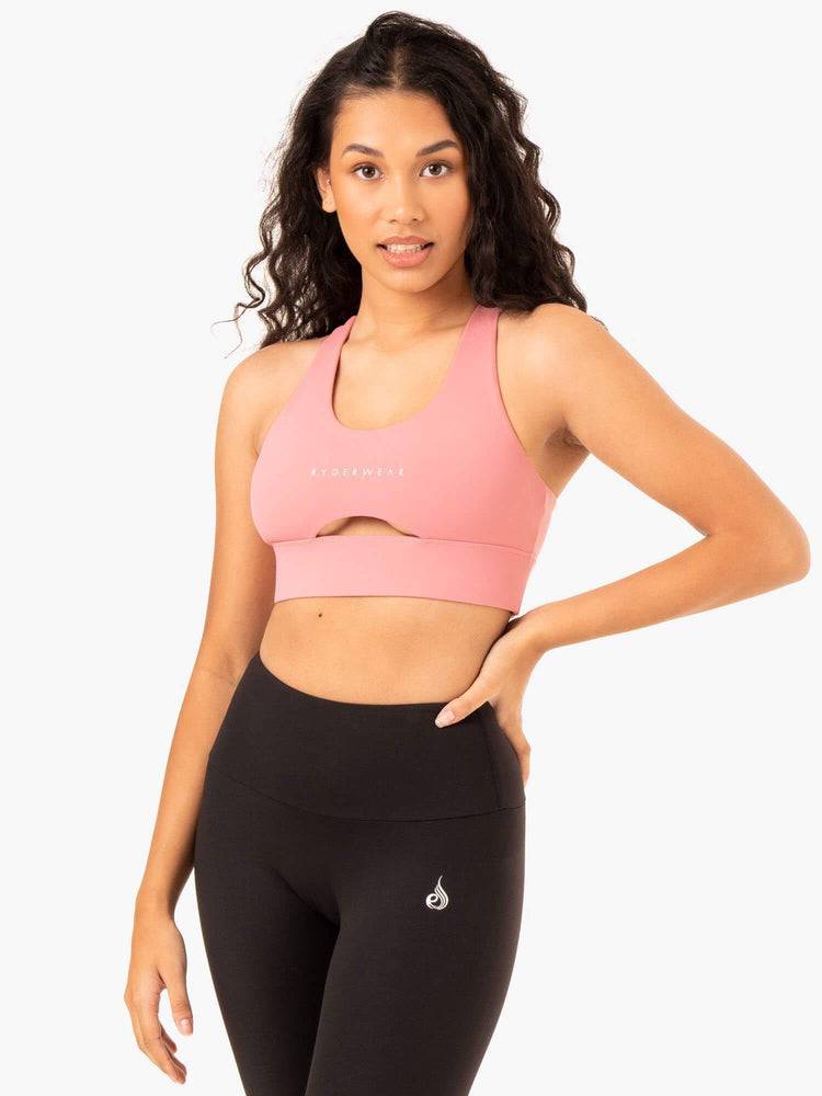 Women\'s Ryderwear Women Sports Bra Focus Contour Sports Bra Blush Pink | NZ2303KI