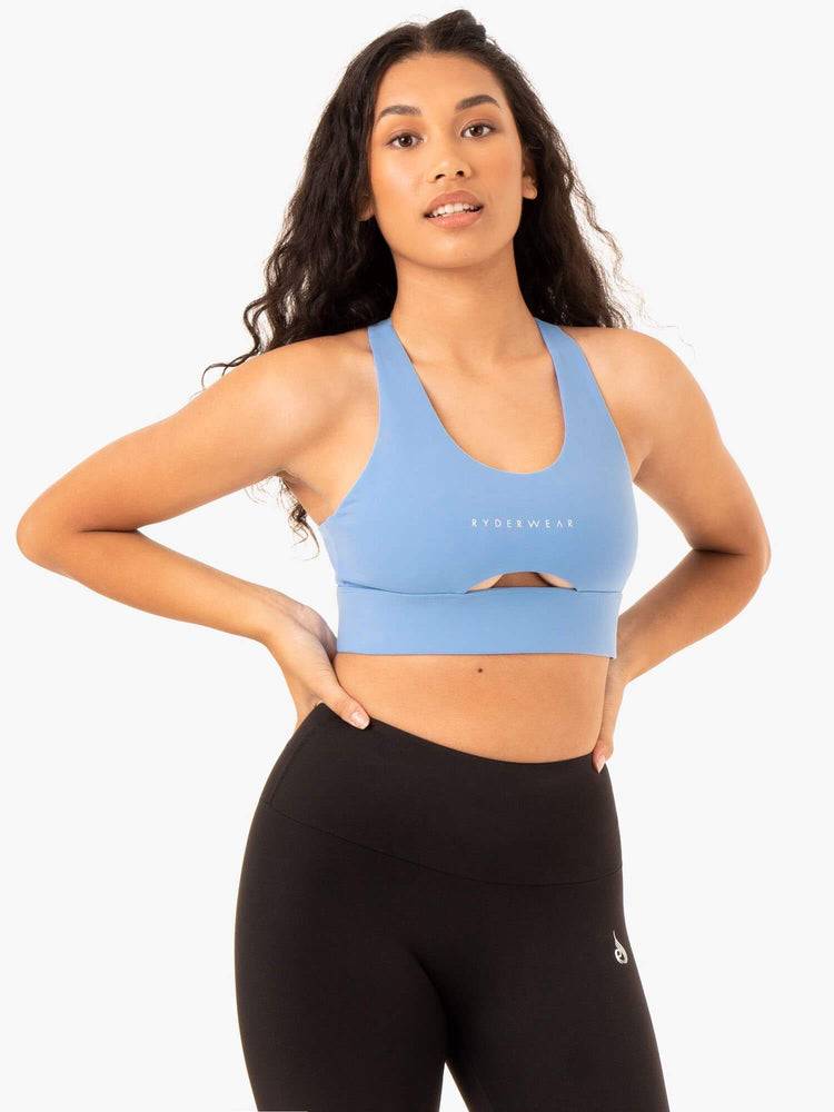 Women's Ryderwear Women Sports Bra Focus Contour Sports Bra Sky Blue | NZ2337GL