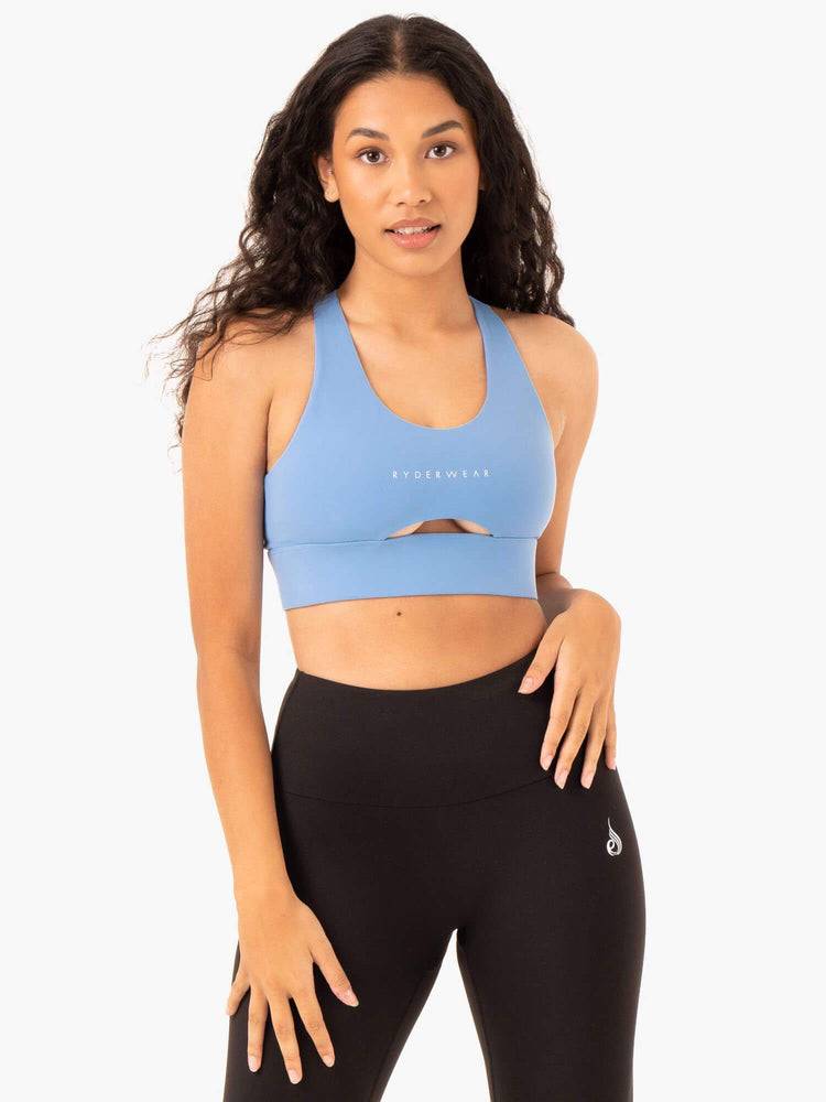 Women\'s Ryderwear Women Sports Bra Focus Contour Sports Bra Sky Blue | NZ2337GL